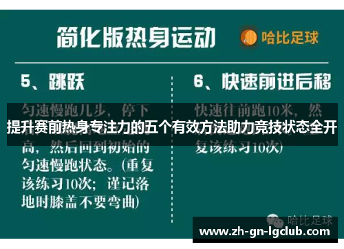 提升赛前热身专注力的五个有效方法助力竞技状态全开 提升赛前热身专注力的五个有效方法助力竞技状态全开